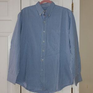 Izod  blue white  button down dress shirt  Sz M